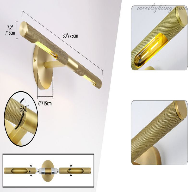 LED Artwork Illuminator Wall Mount Brass Picture Light for Paintings Photographs Gallery Frames Museum Quality Accent Lighting Adjustable