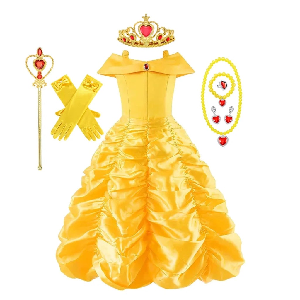 Enchanted Dreams | Girls Princess Ball Gown Dress with Elegant Design | Perfect for Dress-Up and Celebrations