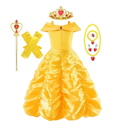 Enchanted Dreams | Girls Princess Ball Gown Dress with Elegant Design | Perfect for Dress-Up and Celebrations