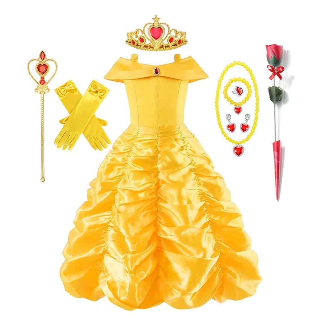 Enchanted Dreams | Girls Princess Ball Gown Dress with Elegant Design | Perfect for Dress-Up and Celebrations