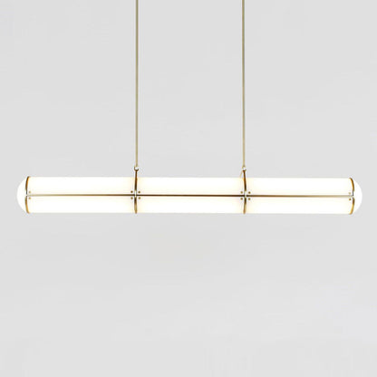 Linear Adjustable LED Overhead Fixture 59-Inch Metal Acrylic Three Color Temperatures for Dining Room Kitchen Living Space Modern Interior L