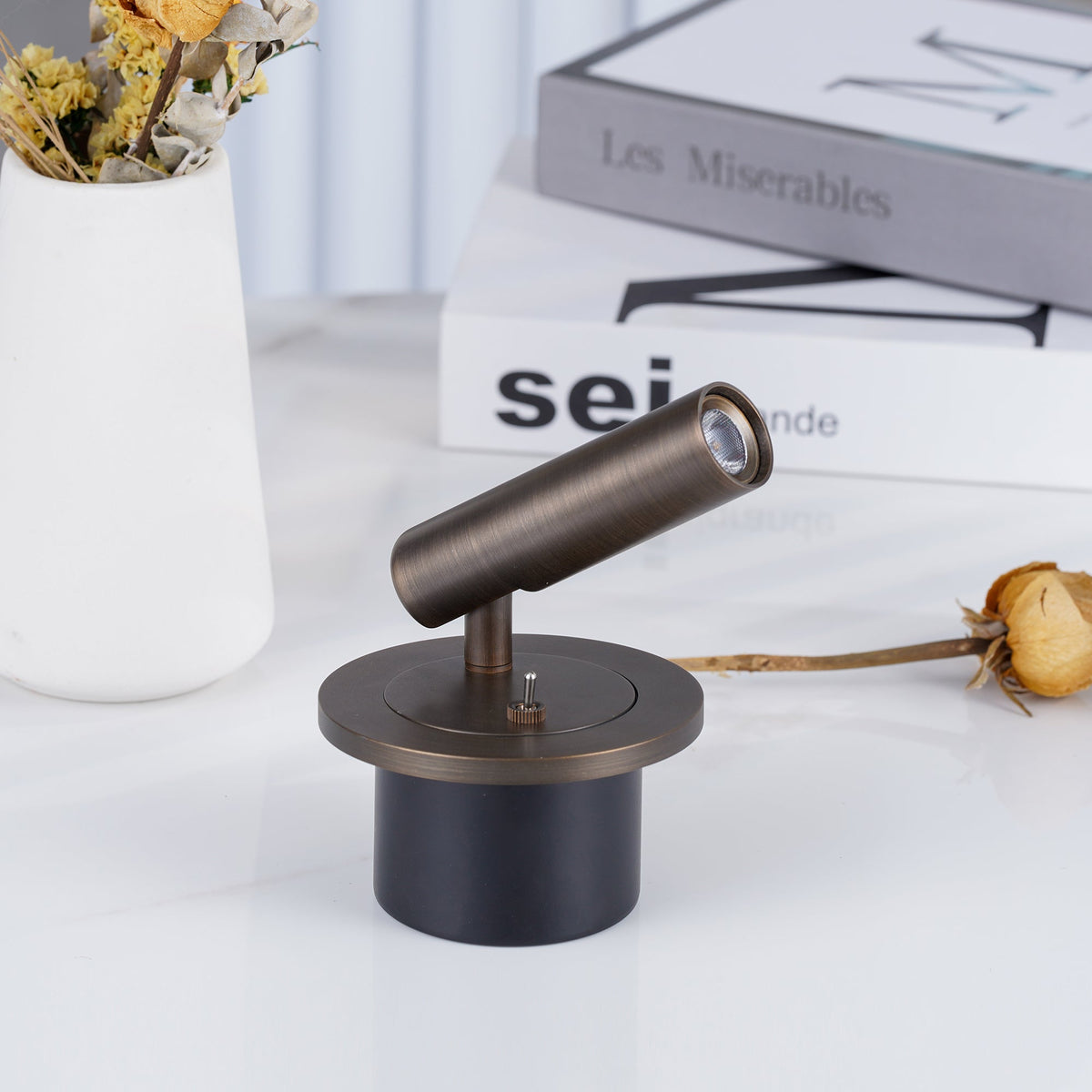 Rotating LED Reading Light for Bedroom Wall – Adjustable Bedside Sconce with Integrated LED – Modern Metal Task Light for Headboard