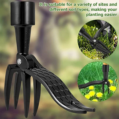 ErgoWeed | Stainless Steel Weed Puller Tool with Detachable Handle | Ergonomic Design for Effortless Weeding
