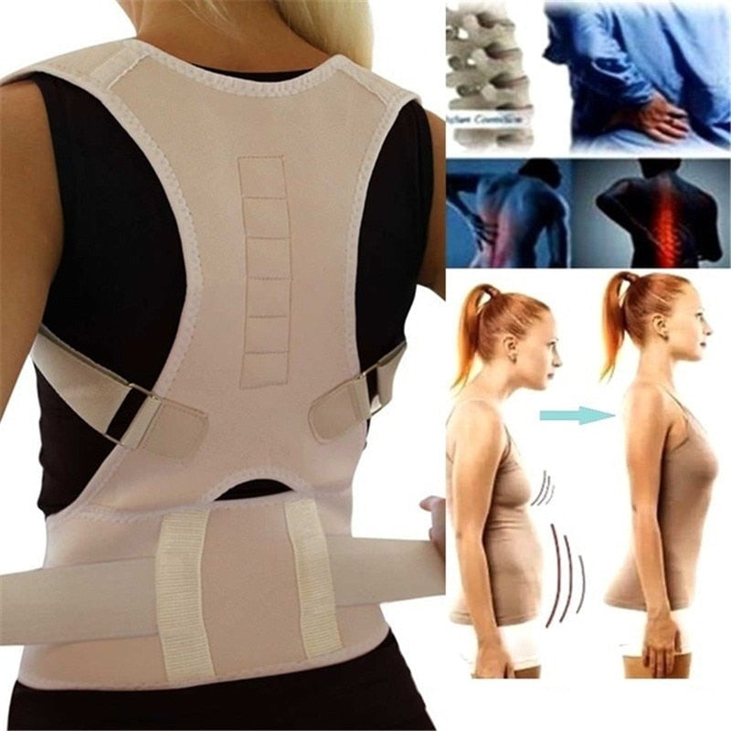 Ortekor Ergonomic Magnetic Back Brace for Posture with Adjustable Fit | Supports Proper Alignment and Comfort