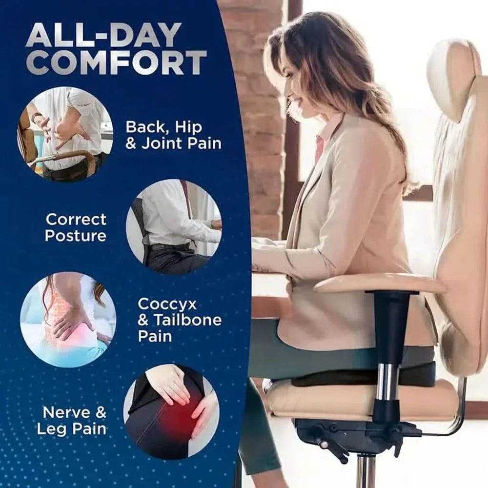 POSTURELAX – Memory Foam Seat Support Cushion