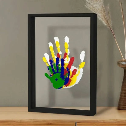 Wooden Baby Handprint & Footprint Keepsake Frame with Clay Kit for Newborns to Toddlers | Memory Display Nursery Décor