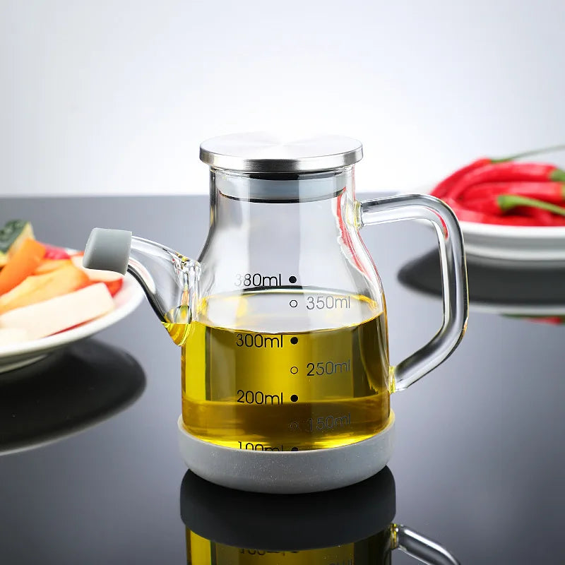 Essential Kitchen Tools | Glass Oil Dispenser Bottle with Measuring Scale | Leak-Proof Design for Precise Pouring
