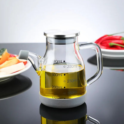 Essential Kitchen Tools | Glass Oil Dispenser Bottle with Measuring Scale | Leak-Proof Design for Precise Pouring