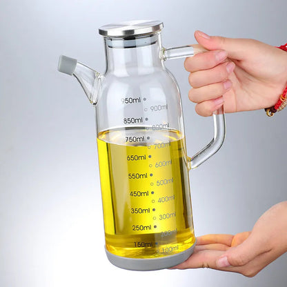 Essential Kitchen Tools | Glass Oil Dispenser Bottle with Measuring Scale | Leak-Proof Design for Precise Pouring
