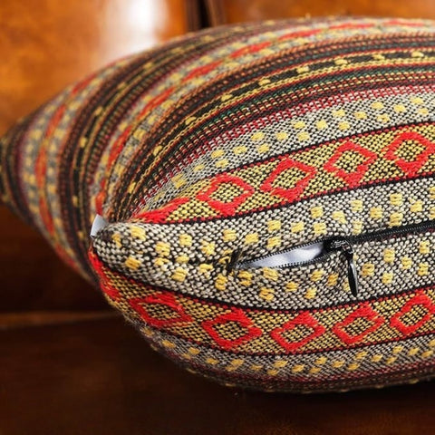 Vibrant Cushion Cover - Woven Microfiber, Bohemian Geometric Design