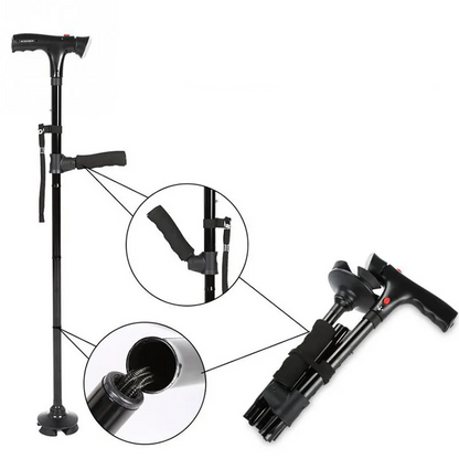 Lightweight Walking Cane with Ergonomic Handle, Durable Metal Walking Stick for Stable Support, Mobility Cane