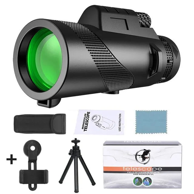 Explorer's Choice | Monocular Telescope with 80x Magnification | Compact Design for Bird Watching and Outdoor Adventures