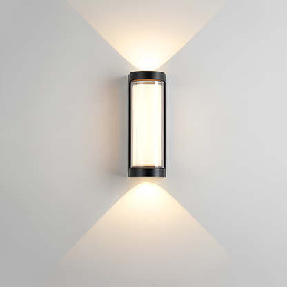 Cylindrical Outdoor Wall Sconce Up Down Light 10W LED Weatherproof Porch Facade Fixture Black White for Entryway Garden Patio Pathway Modern
