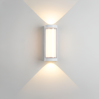 Cylindrical Outdoor Wall Sconce Up Down Light 10W LED Weatherproof Porch Facade Fixture Black White for Entryway Garden Patio Pathway Modern