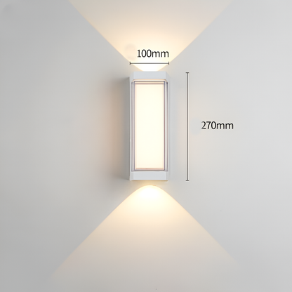 Cylindrical Outdoor Wall Sconce Up Down Light 10W LED Weatherproof Porch Facade Fixture Black White for Entryway Garden Patio Pathway Modern
