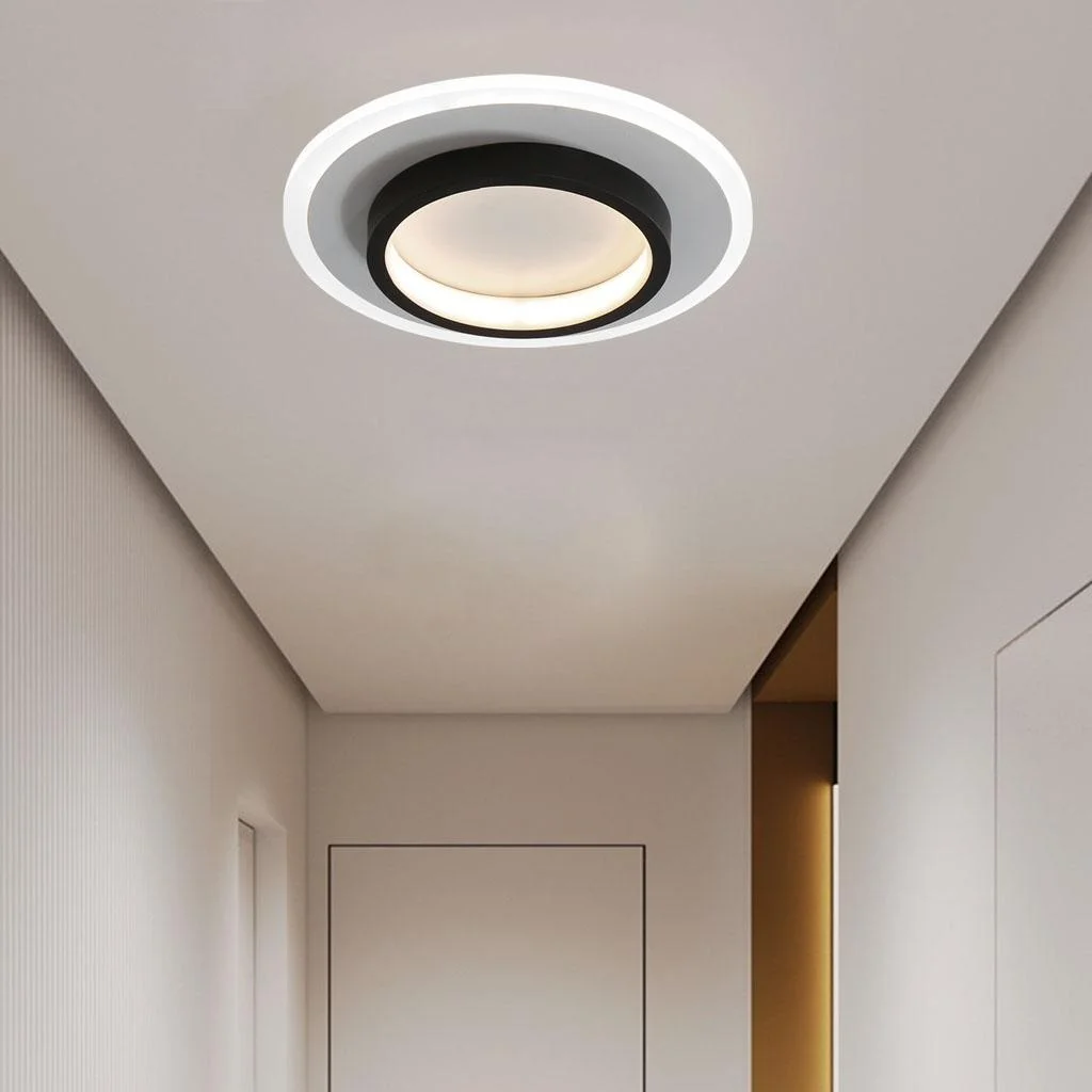 Flush Mount LED Disk Light 10W 20W Ultra-Slim 2 in Profile Black White for Low Ceilings Bedroom Hallway Foyer Apartment Living Room Modern H