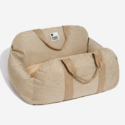 Portable Pet Carrier Booster Seat with Safety Harness and Washable Cover for Small Dogs