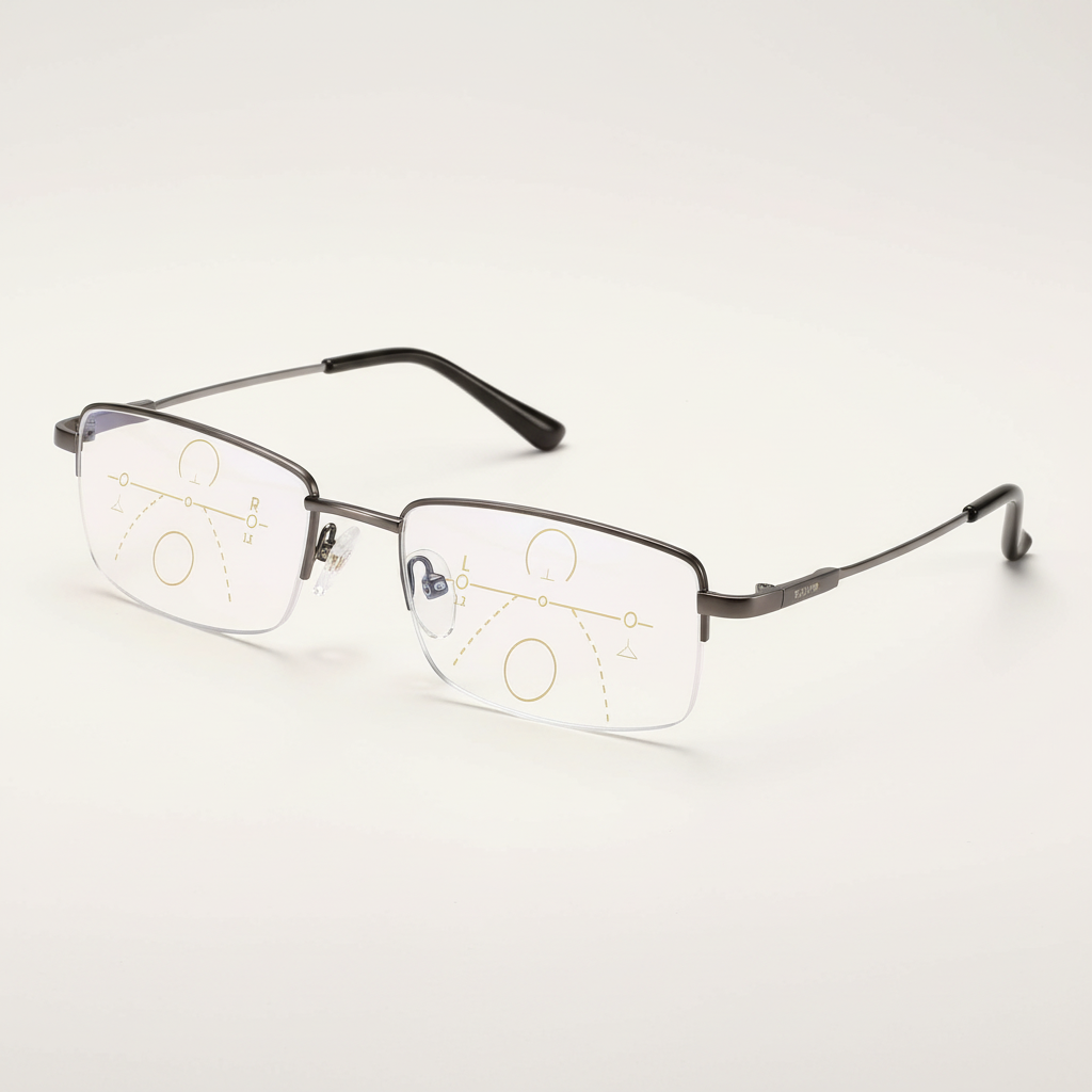 Progressive Reading Glasses with Auto-Tint Transition Lenses, Blue Light Filter & UV400 Protection for Computer Work, Driving & Reading