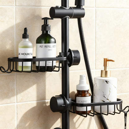Hanging Shower Caddy for Showerhead | Rust-Proof Stainless Steel Organizer for Shampoo & Soap | No-Drill Quick Install Basket for Bathroom