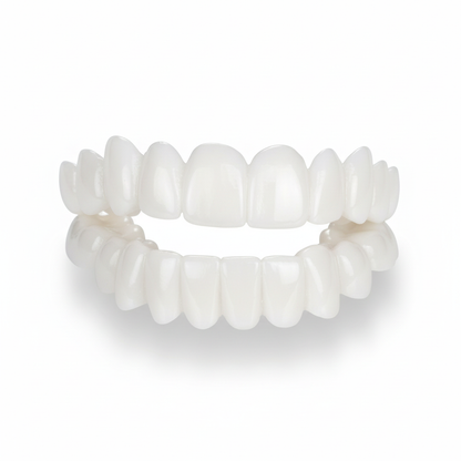Snap-On Cosmetic Tooth Covers for Upper & Lower Teeth | Moldable Dental Veneers | Heat-Fit Natural White Overlay | Reusable Smile Cover Teet