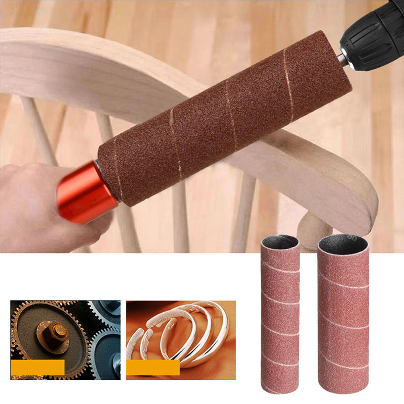 Drum Sander Adapter Kit for Drill - Multi-Surface Spindle Sanding and Polishing Tool with 10 Sandpaper Sleeves for Wood Metal Plastic - Work