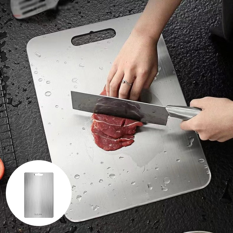 Dual-Surface Stainless Steel Cutting Board for Kitchen Food Prep & Meal Safety | Rust-Resistant Chopping Board for Meat, Vegetables, Bread