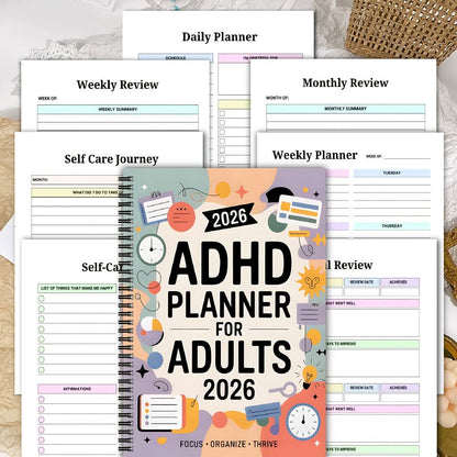 2026 ADHD Planner for Adults - Daily & Weekly Productivity Organizer