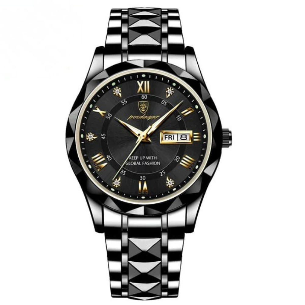 Premium Men's Quartz Watch, Stainless Steel Case