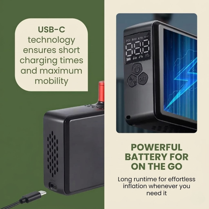 Compact Portable Air Compressor with LCD and USB Charging