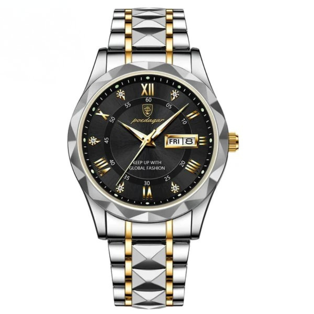 Premium Men's Quartz Watch, Stainless Steel Case