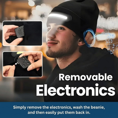 Wireless Beanie Headlamp with Bluetooth Music