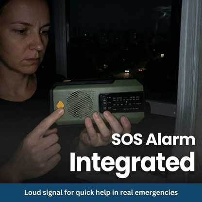 Portable Solar Powered Emergency Radio with Flashlight