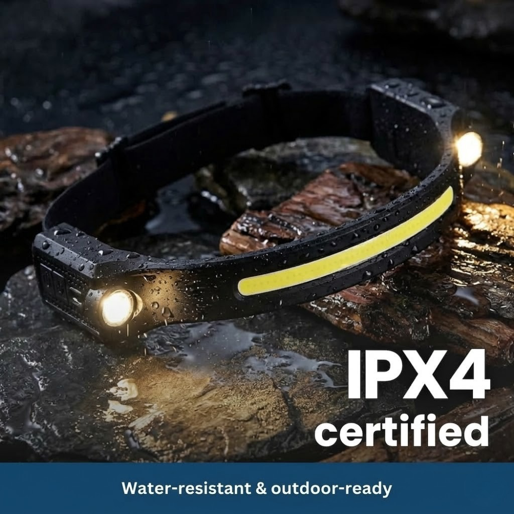 Bright LED Rechargeable Headlight, Handsfree Flashlight