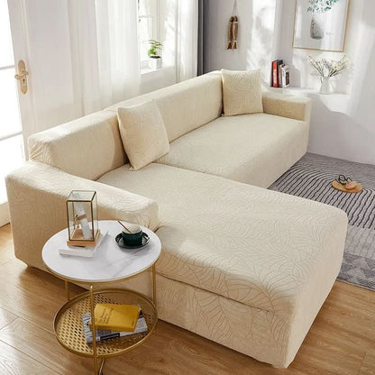 Stretch-Fit Sectional Couch Cover for L-Shape Furniture – Living Room Slipcover Protector for Daily Use