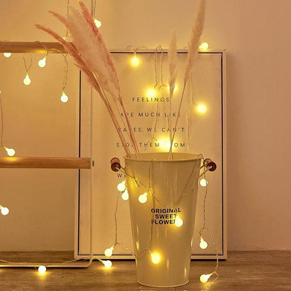 Decorative LED Garland with Warm Glow for Indoors & Outdoors – Battery or Plug Options, Multiple Shapes – 16 ft or 33 ft Lengths