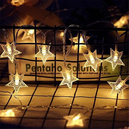 Decorative LED Garland with Warm Glow for Indoors & Outdoors – Battery or Plug Options, Multiple Shapes – 16 ft or 33 ft Lengths