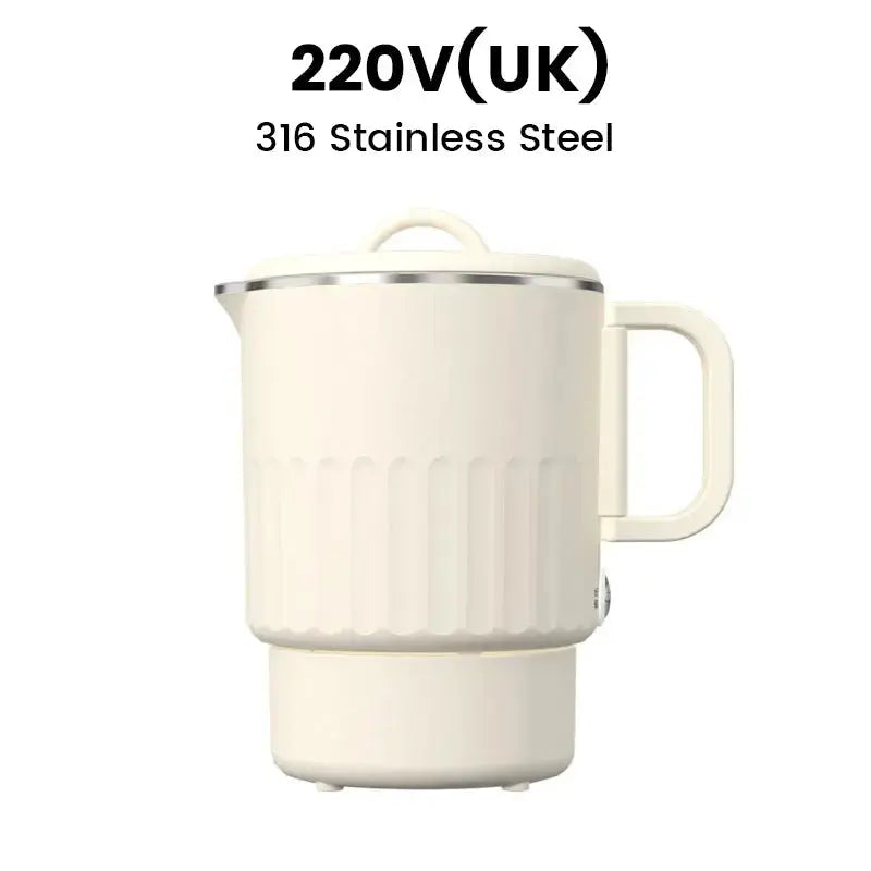 Collapsible Electric Travel Kettle 27 oz Dual-Wattage Stainless Steel for Camping Office Hotels
