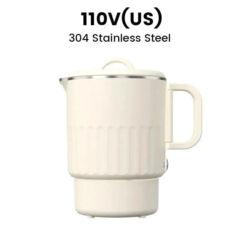 Collapsible Electric Travel Kettle 27 oz Dual-Wattage Stainless Steel for Camping Office Hotels
