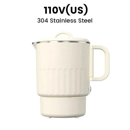 Collapsible Electric Travel Kettle 27 oz Dual-Wattage Stainless Steel for Camping Office Hotels