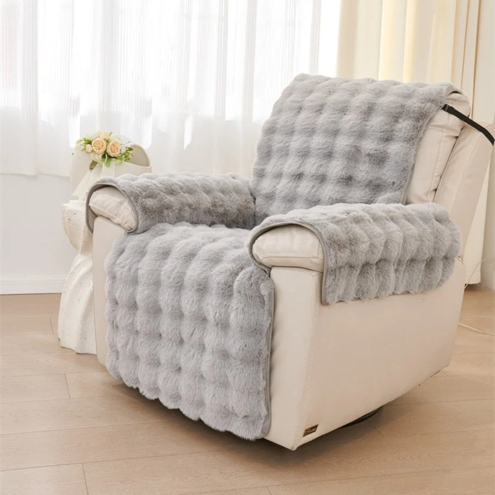Faux Elegance Recliner Cover - Plush Microfiber, Pet-Friendly