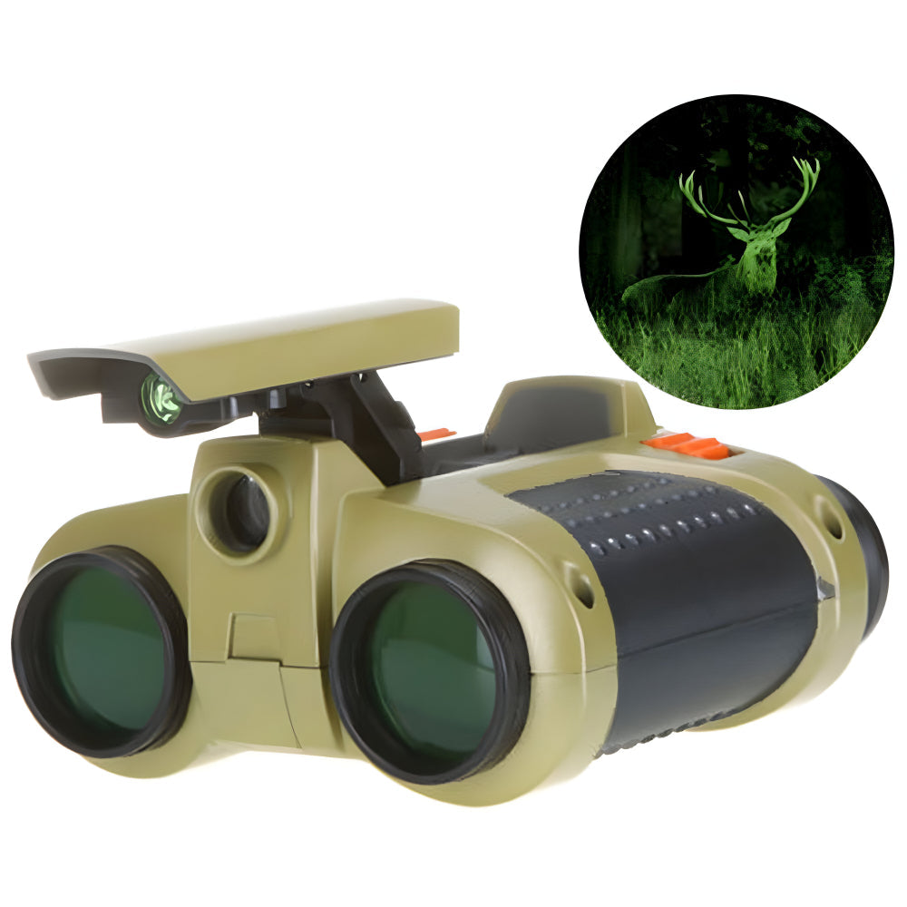 Kids Night Vision Binoculars 4x30 Magnification Waterproof Shockproof for Outdoor Camping Nature Exploration Wildlife Watching Backyard Adve