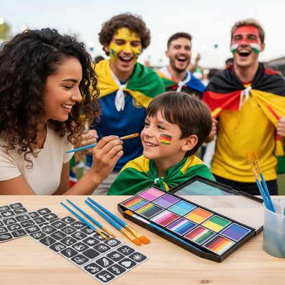 Festival Glow | Neon Face Paint Set with UV Reactive Colors | Easy Application for Vibrant Designs