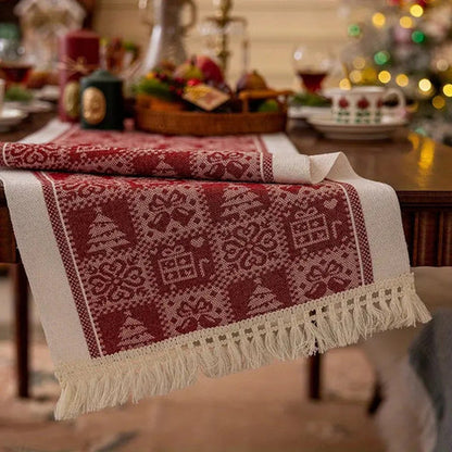 Felicity Elk Table Runner - Microfiber, Festive Design