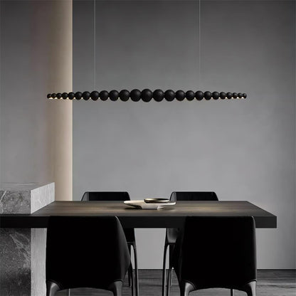 Linear LED Ceiling Fixture Wood & Metal 3000K Over Island Kitchen Dining Room Adjustable Height Suspended Bar Light Modern Minimalist Scandi