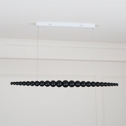 Linear LED Ceiling Fixture Wood & Metal 3000K Over Island Kitchen Dining Room Adjustable Height Suspended Bar Light Modern Minimalist Scandi