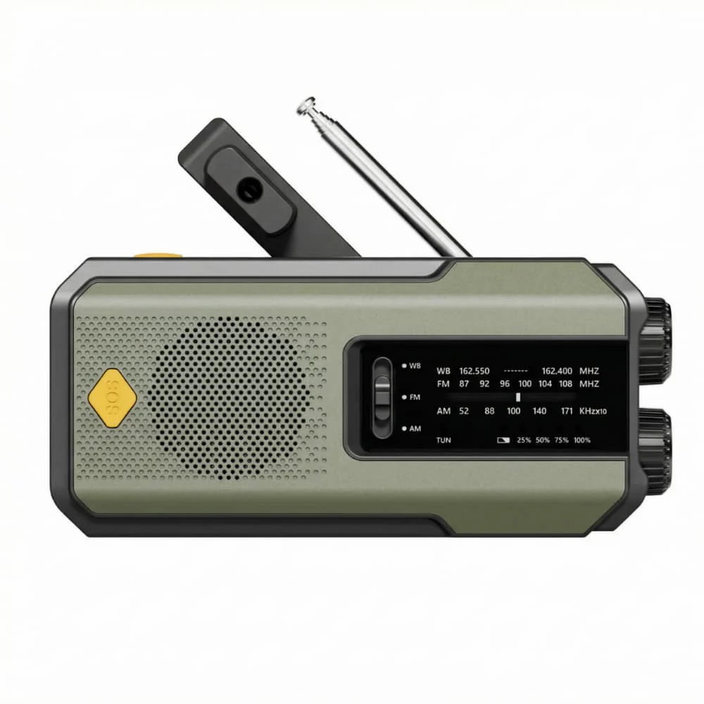 Portable Solar Powered Emergency Radio with Flashlight - Ortekor