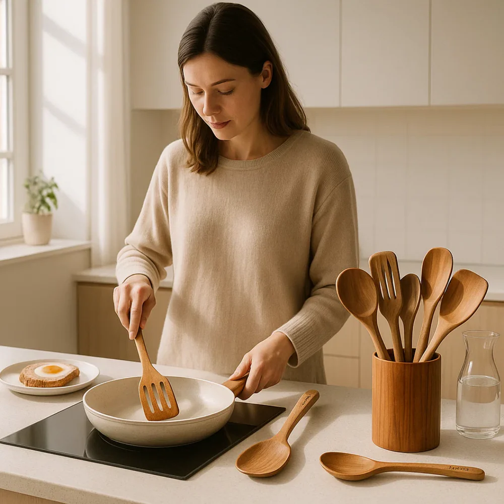 Natural Wood Cooking Utensil Set