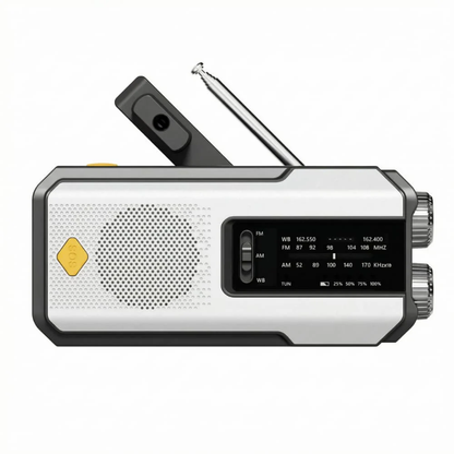 Portable Solar Powered Emergency Radio with Flashlight
