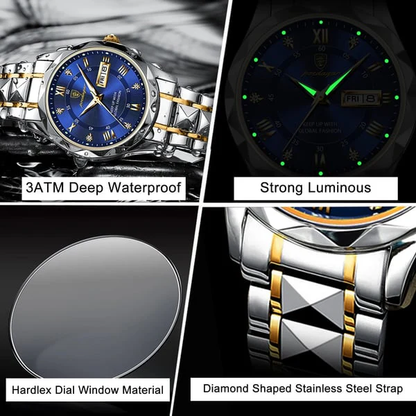 Premium Men's Water Resistant Watch with Glow Dial