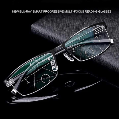 Smart Progressive Glasses with Auto Focus and Blue Blocker